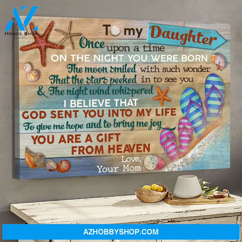 Mom to daughter - Beach stuff - You are a gift from heaven - Landscape Canvas Prints, Wall Art