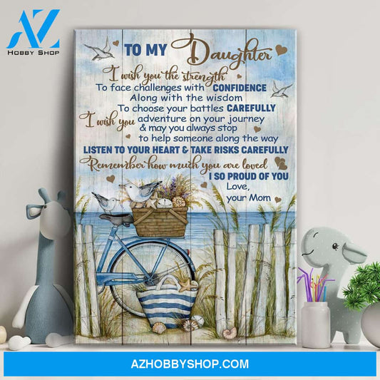 Mom to daughter - Bicycle - Remember how much you are loved - Portrait Canvas Prints, Wall Art