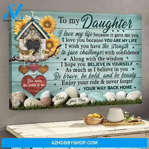 Mom to daughter - Bird house - I love you because you're my life - Family Landscape Canvas Prints, Wall Art