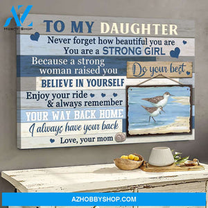 Mom to daughter - Birds at the beach - Believe in yourself - Family Landscape Canvas Prints, Wall Art