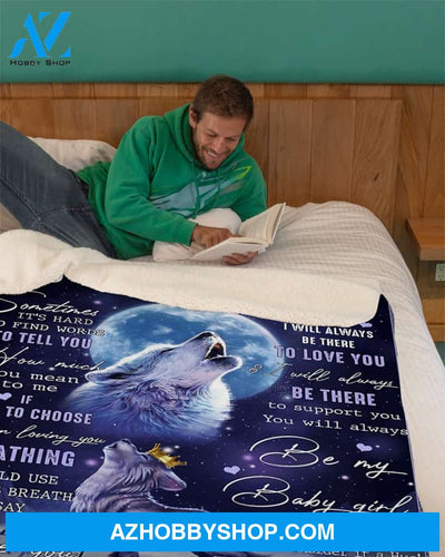 Mom To Daughter Blanket Wolf I Love You Fleece Blanket