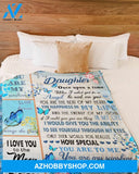 Mom To Daughter Butterfly Love You Moon And Back Fleece Blanket