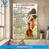 Mom to daughter - Mom carrying daughter - Today is a good day to have a great day - Family Portrait Canvas Prints, Wall Art