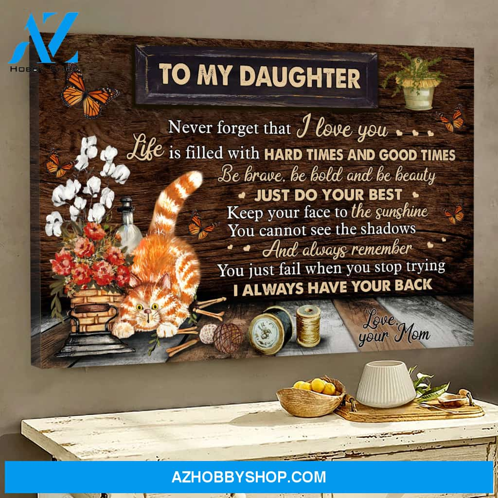 Mom to daughter - Cat - Keep your face to the sunshine - Family Landscape Canvas Prints, Wall Art