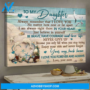 Mom to daughter - Dolphin - I'm always right there in your heart - Family Landscape Canvas Prints, Wall Art