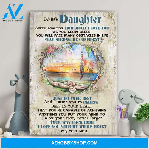 Mom to daughter - Enjoy your ride & never forget your way back home - Family Portrait Canvas Prints, Wall Art