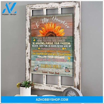 Mom To Daughter Follow Your Dreams Sunflower Family Wall Art Canvas