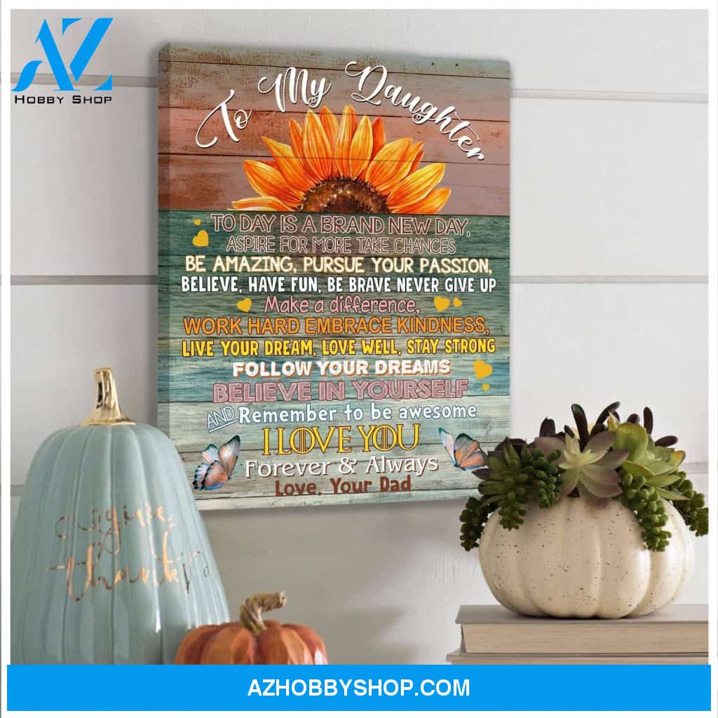 Mom To Daughter Follow Your Dreams Sunflower Family Wall Art Canvas