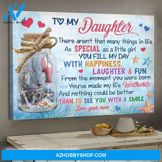 Mom to daughter - Glass Jar - You fill my day with happiness - Family Landscape Canvas Prints, Wall Art