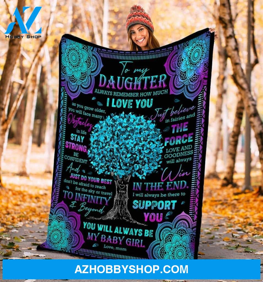 Mom To Daughter, I love you Fleece Blanket - Gift For Daughter - Birthday, Christmas Gift