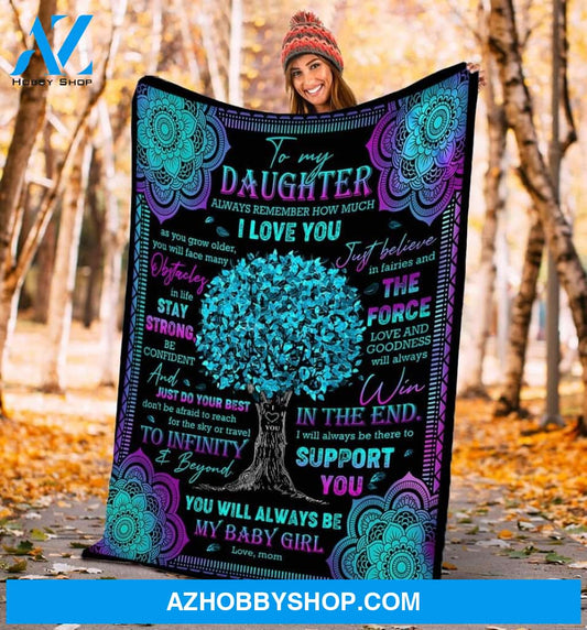 Mom To Daughter, I love you Fleece Blanket - Gift For Daughter - Birthday, Christmas Gift