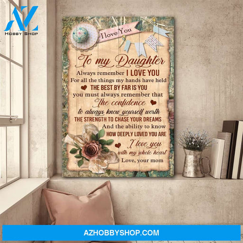 Mom to daughter - I love you with my whole heart Family Portrait Canvas Prints, Wall Art