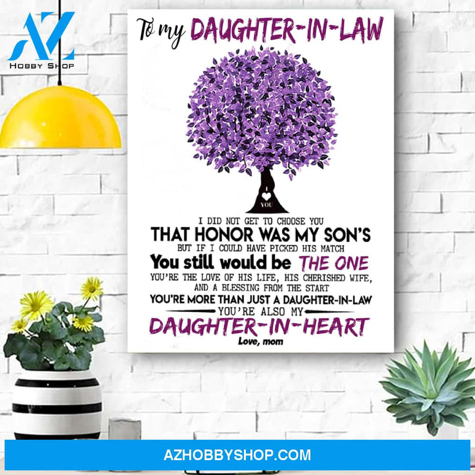 Mom To Daughter In Law Canvas Print Wall Art - Matte Canvas