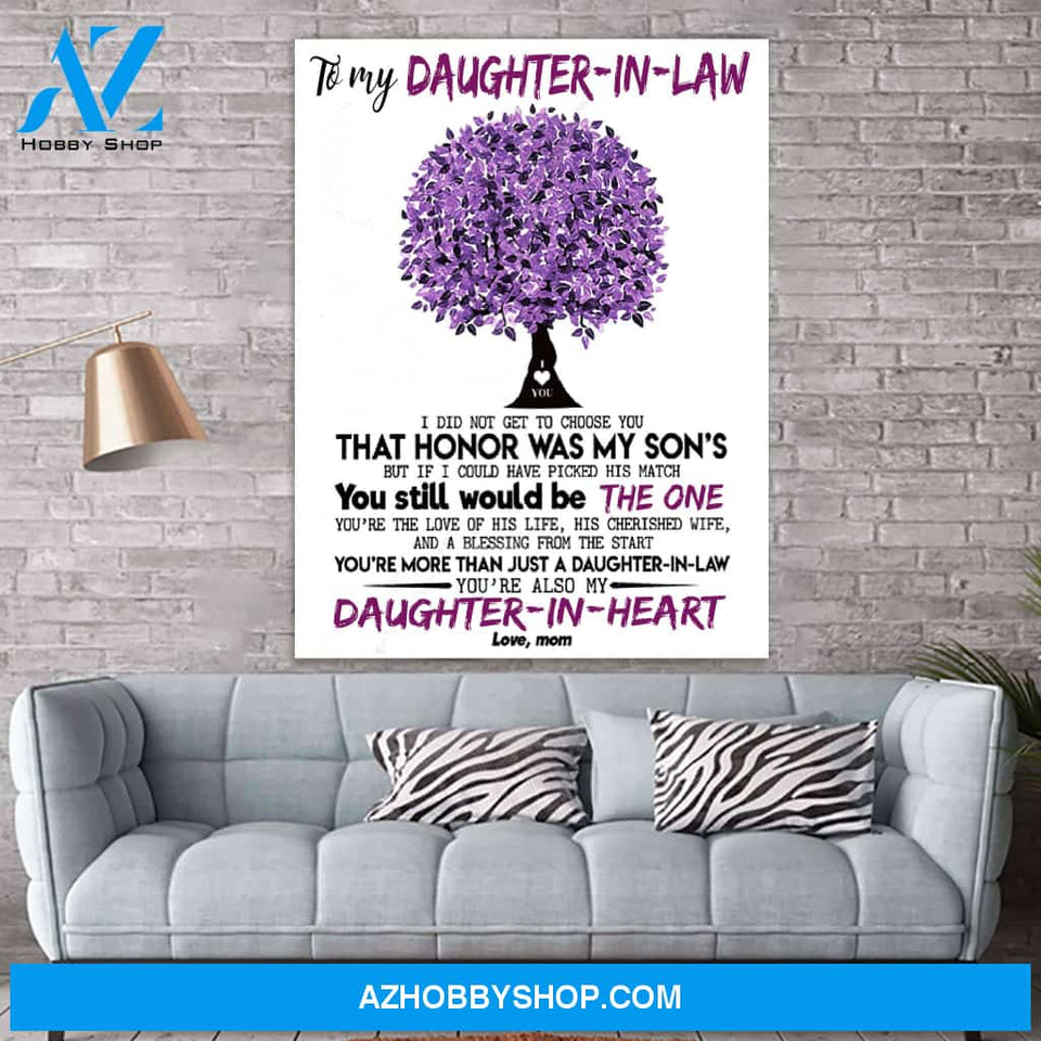 Mom To Daughter In Law Canvas Print Wall Art - Matte Canvas