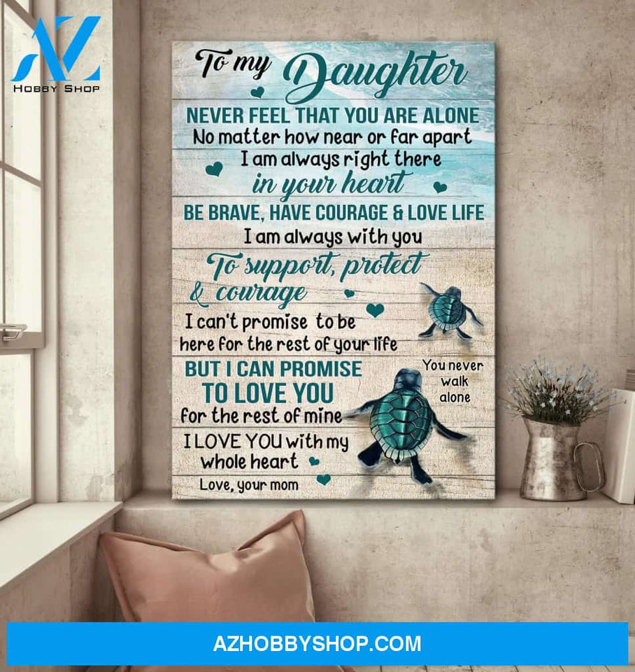 Mom to daughter - Into the ocean - Never feel that you are alone - Family Canvas Prints, Wall Art