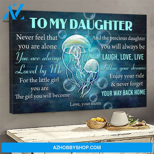Mom to daughter - Jellyfish - You're always loved by me Family Landscape Canvas Prints, Wall Art