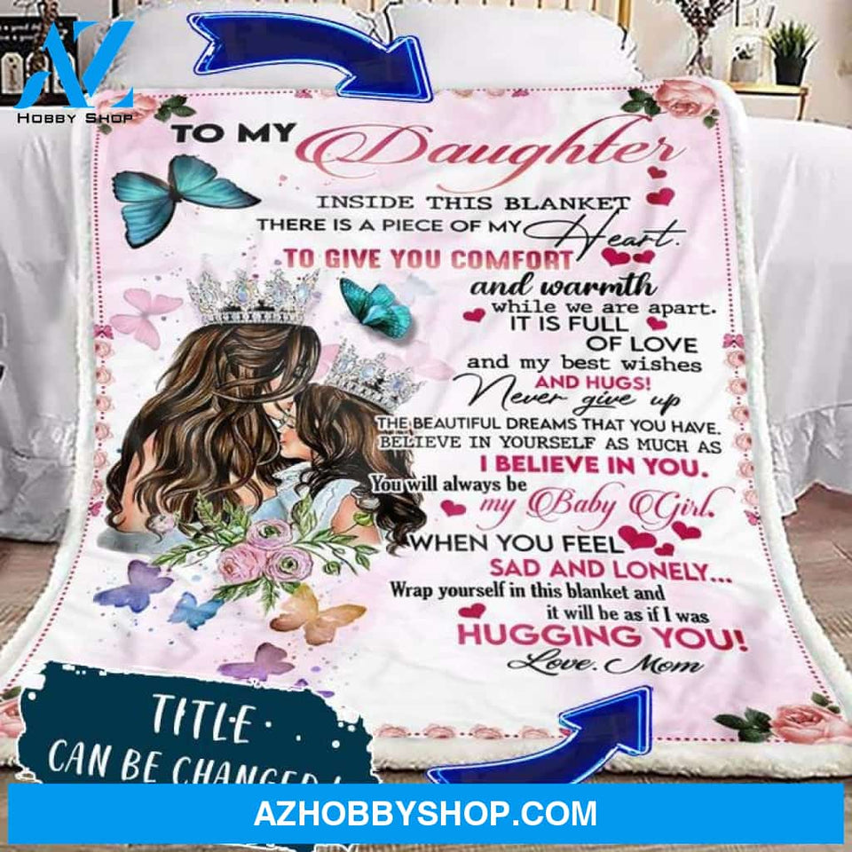 Mom To Daughter Letter 2 Fleece Blanket Gift for Daughter