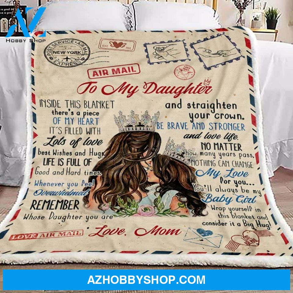 Mom To Daughter Letter Fleece Blanket Gift for Daughter