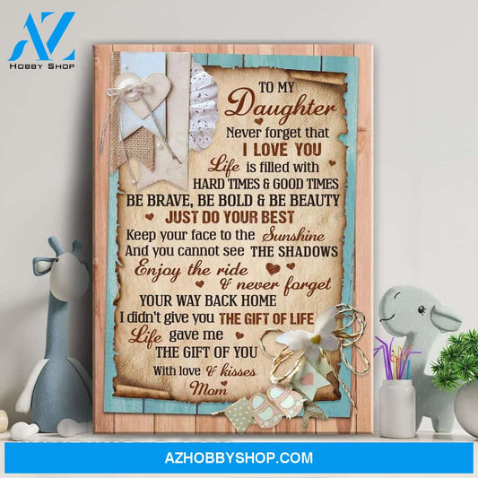 Mom to daughter - Life gave me the gift of you - Family Portrait Canvas Prints, Wall Art