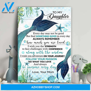 Mom to daughter - Mermaid - Be awesome every day - Family Portrait Canvas Prints, Wall Art