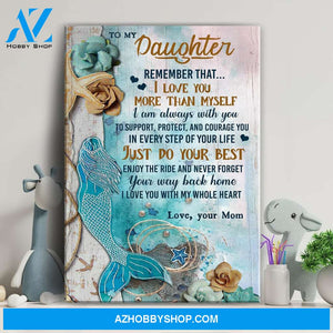 Mom to daughter - Mermaid - I'm always with you in every step of your life - Family Portrait Canvas Prints, Wall Art