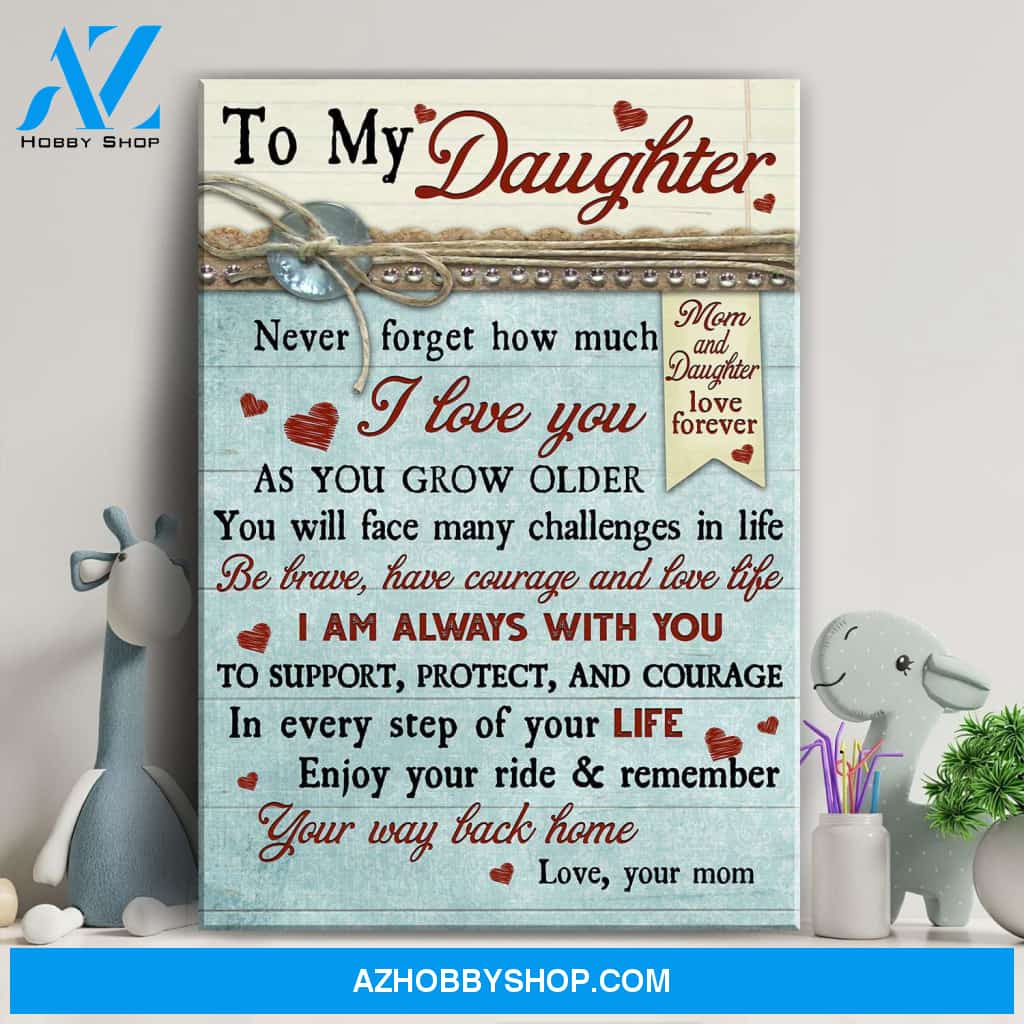 Mom to daughter - Never forget that how much I love you - Family Portrait Canvas Prints, Wall Art