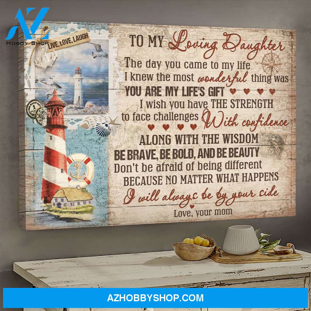 Mom to daughter - Sea stamp - You are my life's gift - Family Landscape Canvas Prints, Wall Art