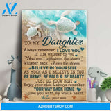 Mom to daughter - sea turtle - Believe in your self - Family Portrait Canvas Prints, Wall Art