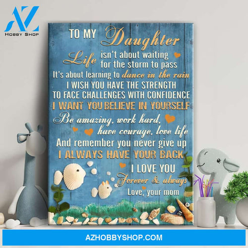 Mom to daughter - Seashell fish - I always have your back - Family Portrait Canvas Prints, Wall Art