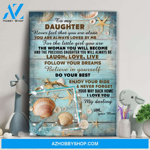 Mom to daughter - Seashell - You are always loved by me - Family Portrait Canvas Prints, Wall Art