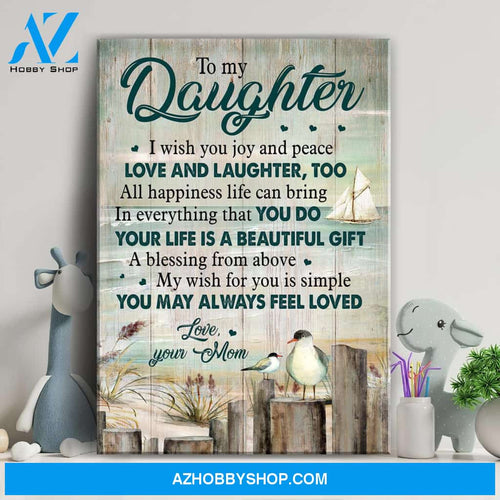Mom to daughter - The sea - I wish you joy and peace - Family Portrait Canvas Prints, Wall Art