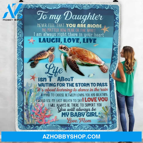 Mom To Daughter Turtle 2 Fleece Blanket Gift for Daughter