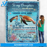 Mom To Daughter Turtle 2 Fleece Blanket Gift for Daughter