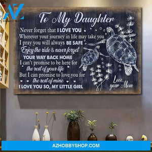Mom to daughter - Turtle family - I promise to love you for the rest of my life - Family Landscape Canvas Prints, Wall Art