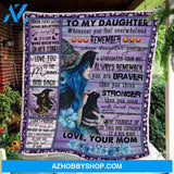 Mom To Daughter Witch Girl Letter To Daughter Halloween Fleece Blanket - Sherpa Blanket