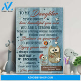 Mom to daughter - Wooden owls - Believe in yourself - Family Portrait Canvas Prints, Wall Art