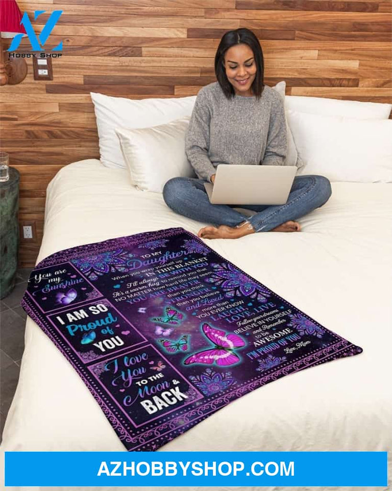 Mom To Daughter Wrap Yourself Up In Blanket Galaxy Fleece Blanket Gift For Daughter