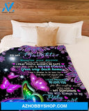 Mom To Daughter You Are My Sunshine Butterfly Fleece Blanket