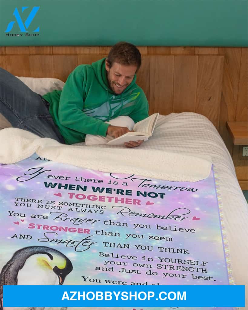 Mom To My Daughter Blanket Penguin Fleece Blanket
