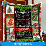 Mom To My Daughter Christmas Fleece Blanket