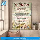 Mom to son - on the beach - I love you because you're my life - Family Portrait Canvas Prints, Wall Art