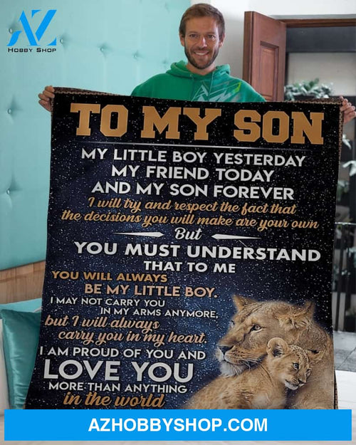 Mom To Son Proud Of You 0001 8686 Fleece Blanket