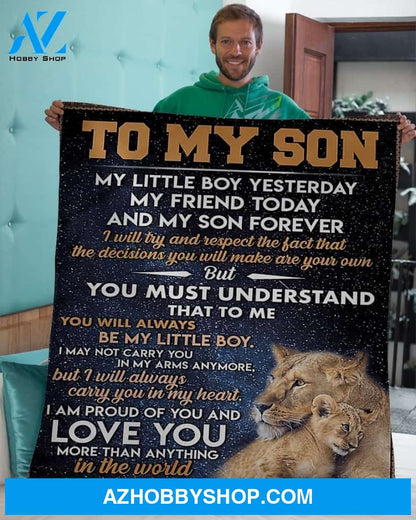 Mom To Son Proud Of You 0001 8686 Fleece Blanket