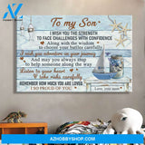 Mom to son - Sea symbols - Remember how much you are loved - Landscape Canvas Prints, Wall Art