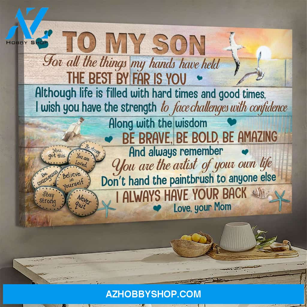 Mom to son - The sea - You are the artist of your life - Family Landscape Canvas Prints, Wall Art