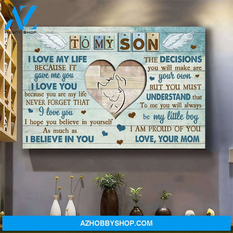 Mom to son - You are my life - Family Landscape Canvas Prints, Wall Art