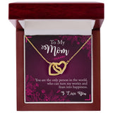 Mom You Turn Worries And Fears Into Happiness Interlocking Hearts Necklace