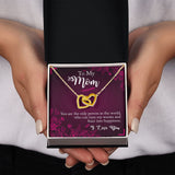 Mom You Turn Worries And Fears Into Happiness Interlocking Hearts Necklace