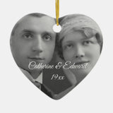 Mom And Dad Anniversary Wedding Photo Now And Then Ceramic Ornament