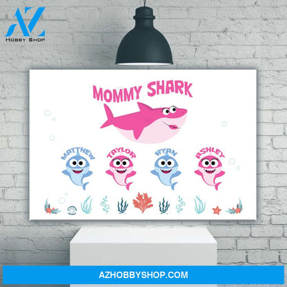 Mommy Shark Names Premium Canvas